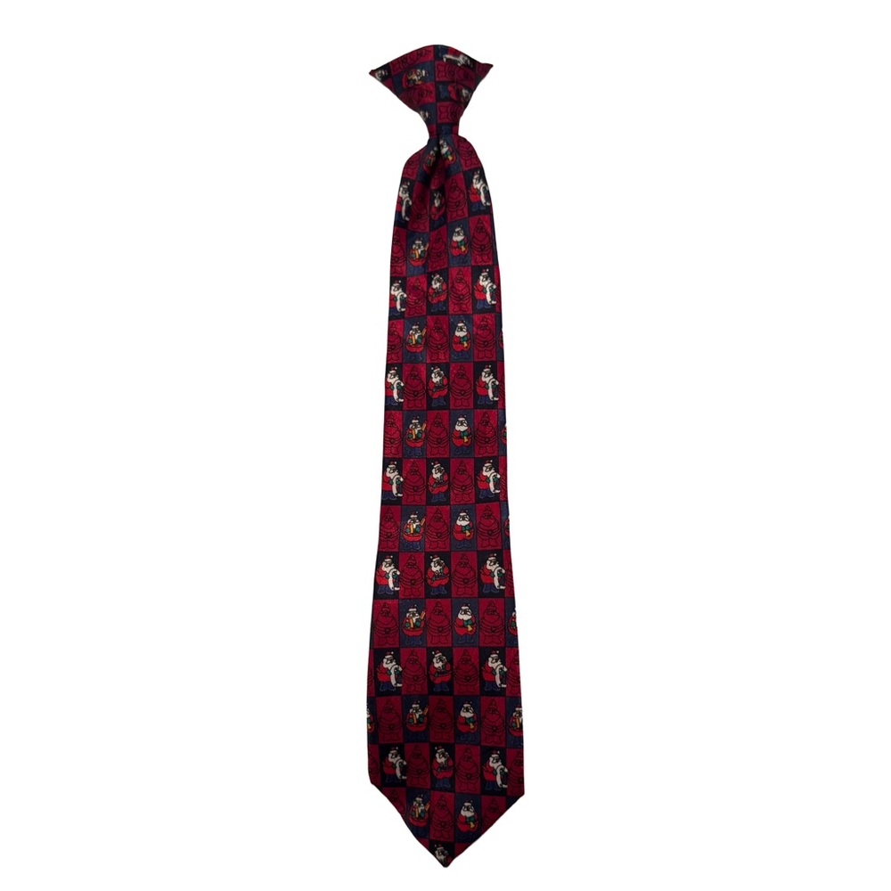 Santa Tie Kids clip on Club Room red and black